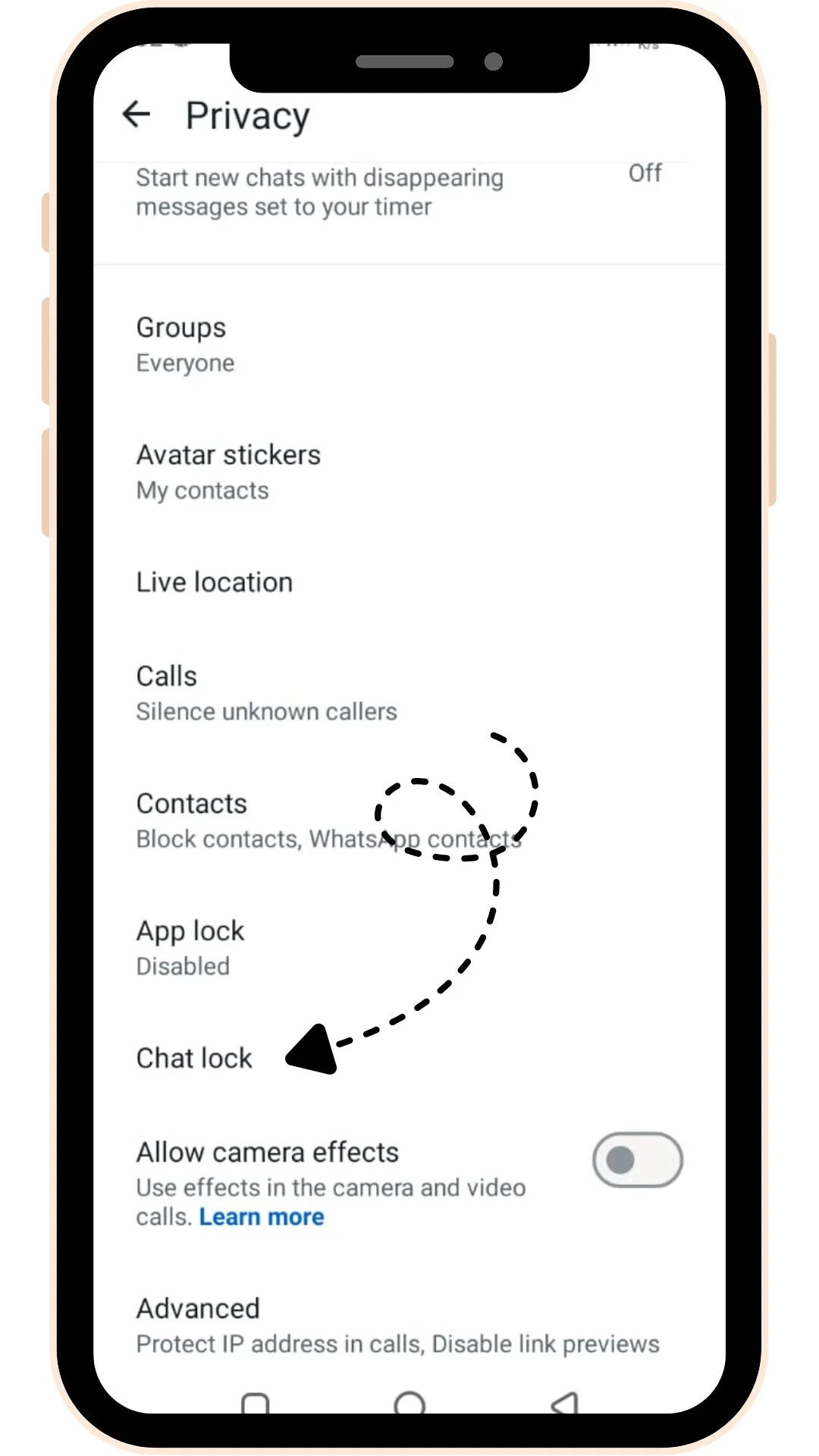 chat lock screenshot