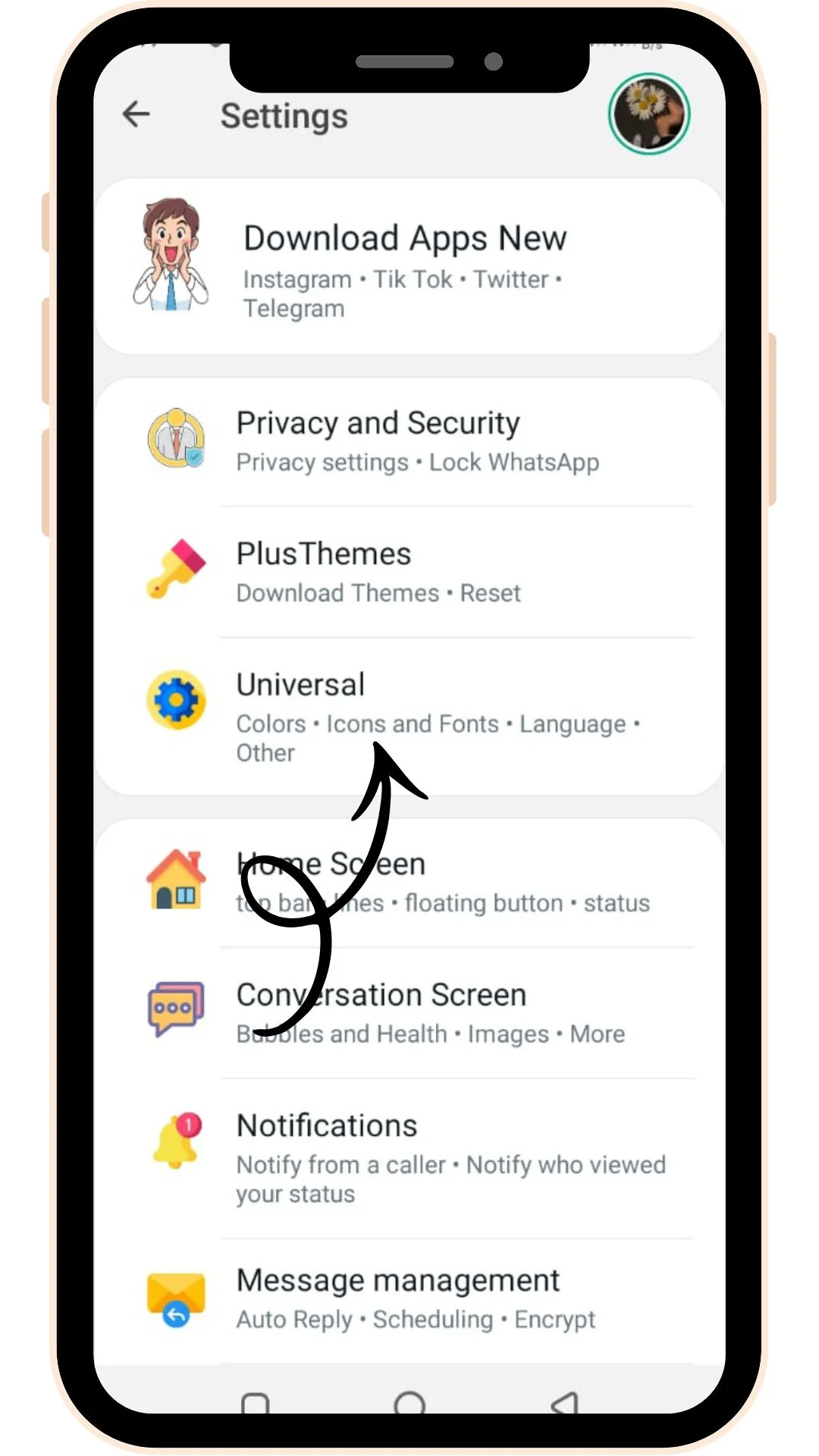 text customization with whatsapp plus pro